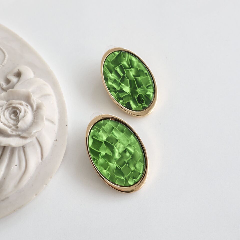 Vintage Yeşil Küpe