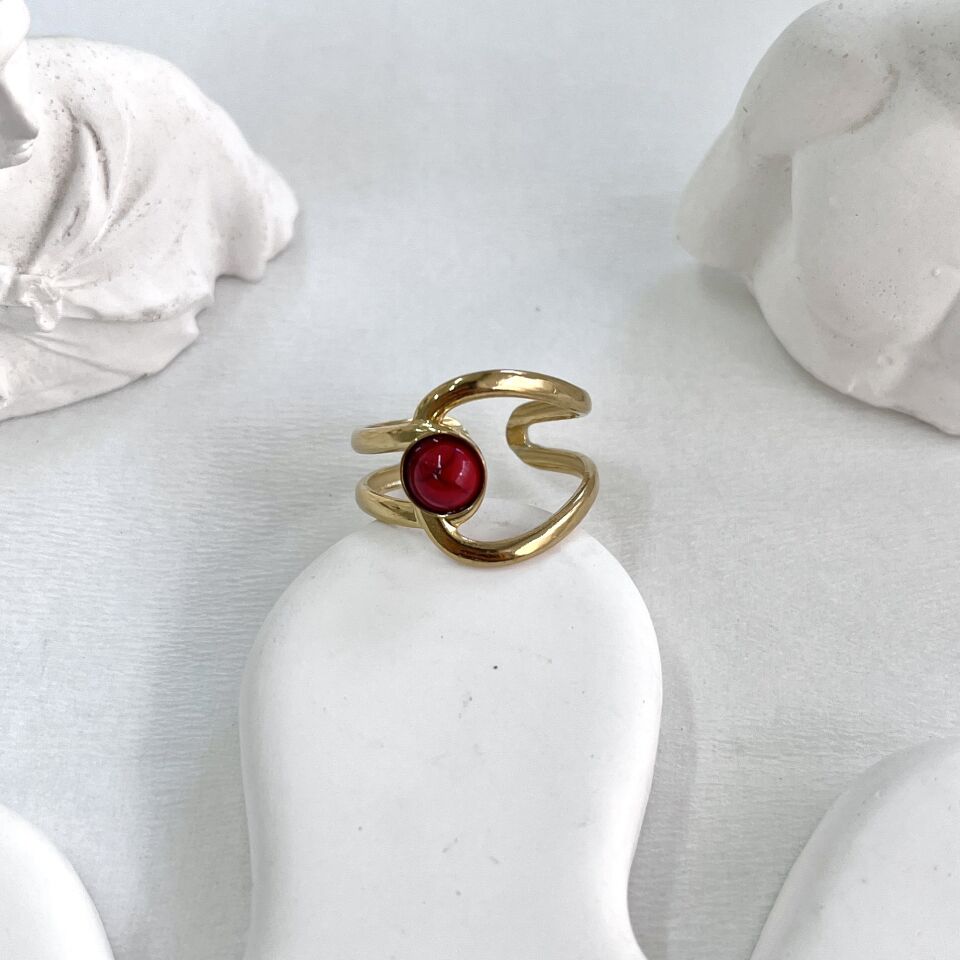 Çelik Firuze Taşı Yüzük