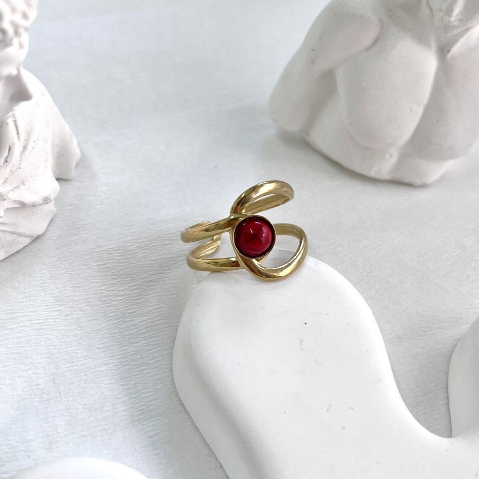 Çelik Firuze Taşı Yüzük