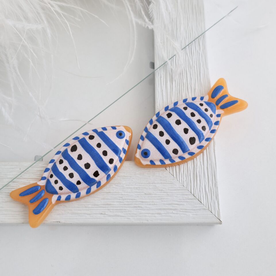 Balık Desenli Küpe