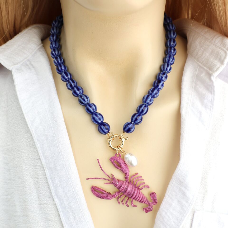 Zara Model Seramik Istakoz Kolye