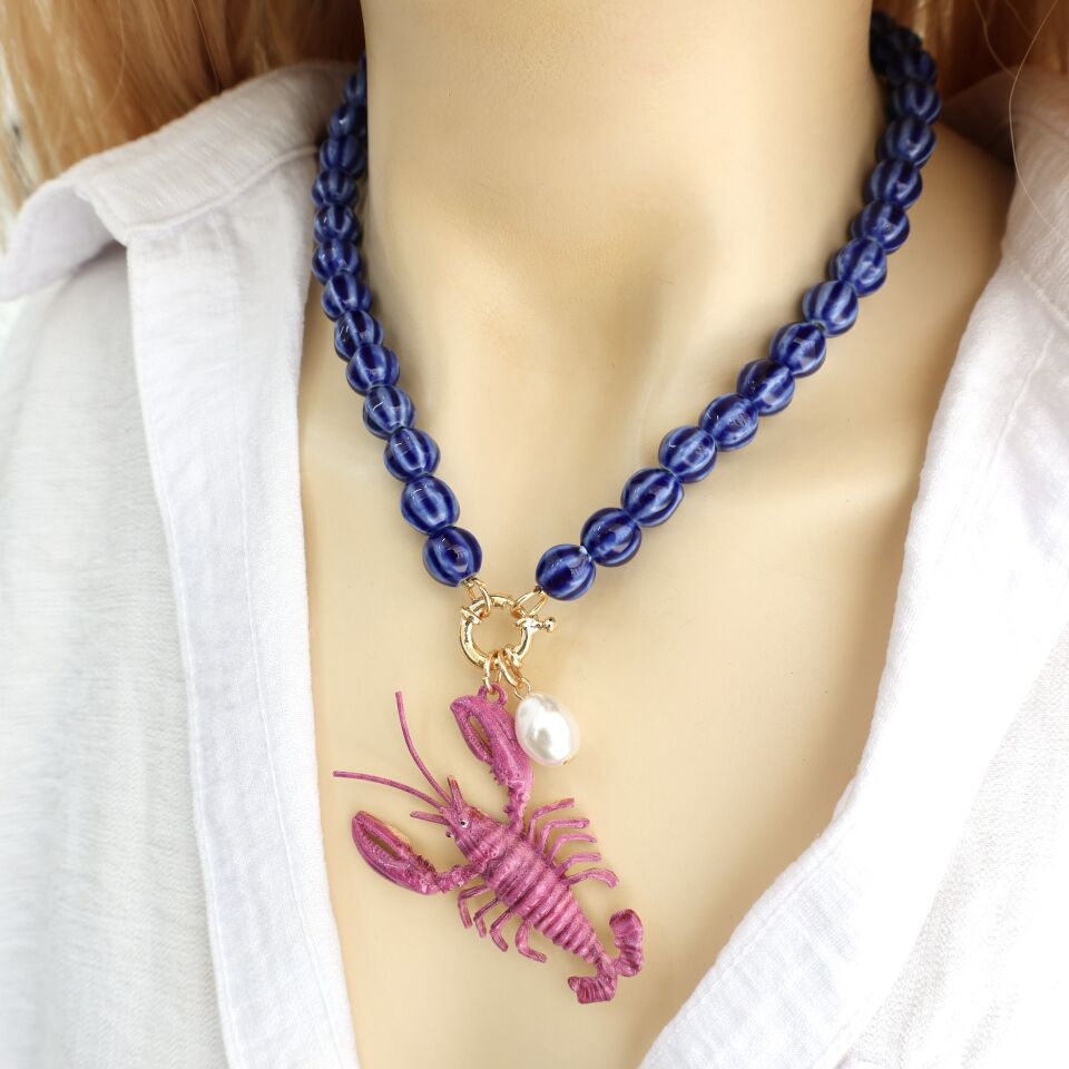 Zara Model Seramik Istakoz Kolye