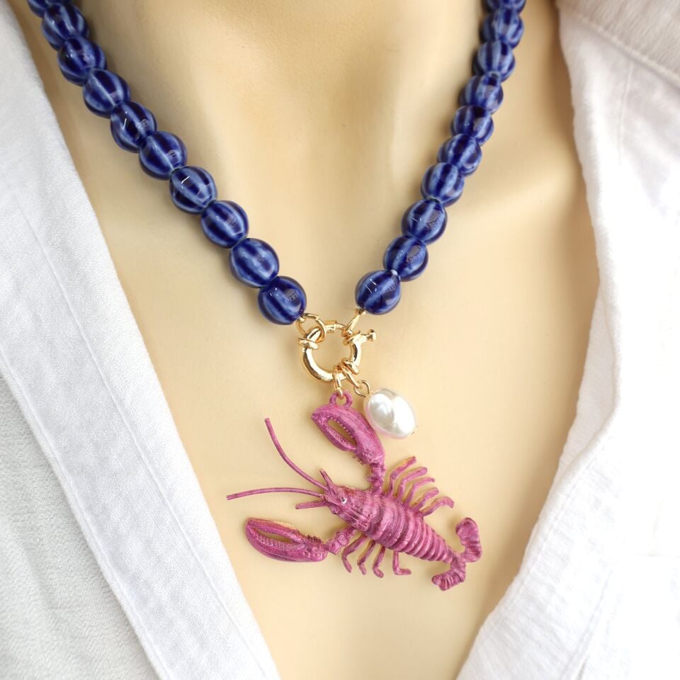 Zara Model Seramik Istakoz Kolye