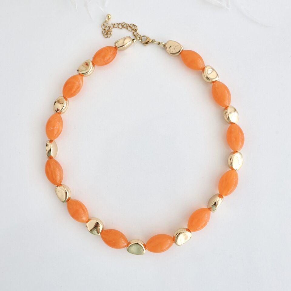 Turuncu Boncuk Kolye
