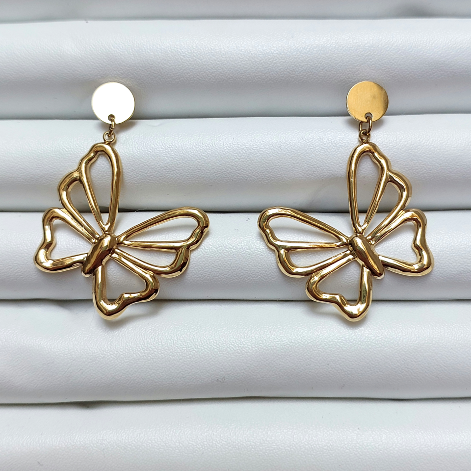 Çelik Kelebek Küpe