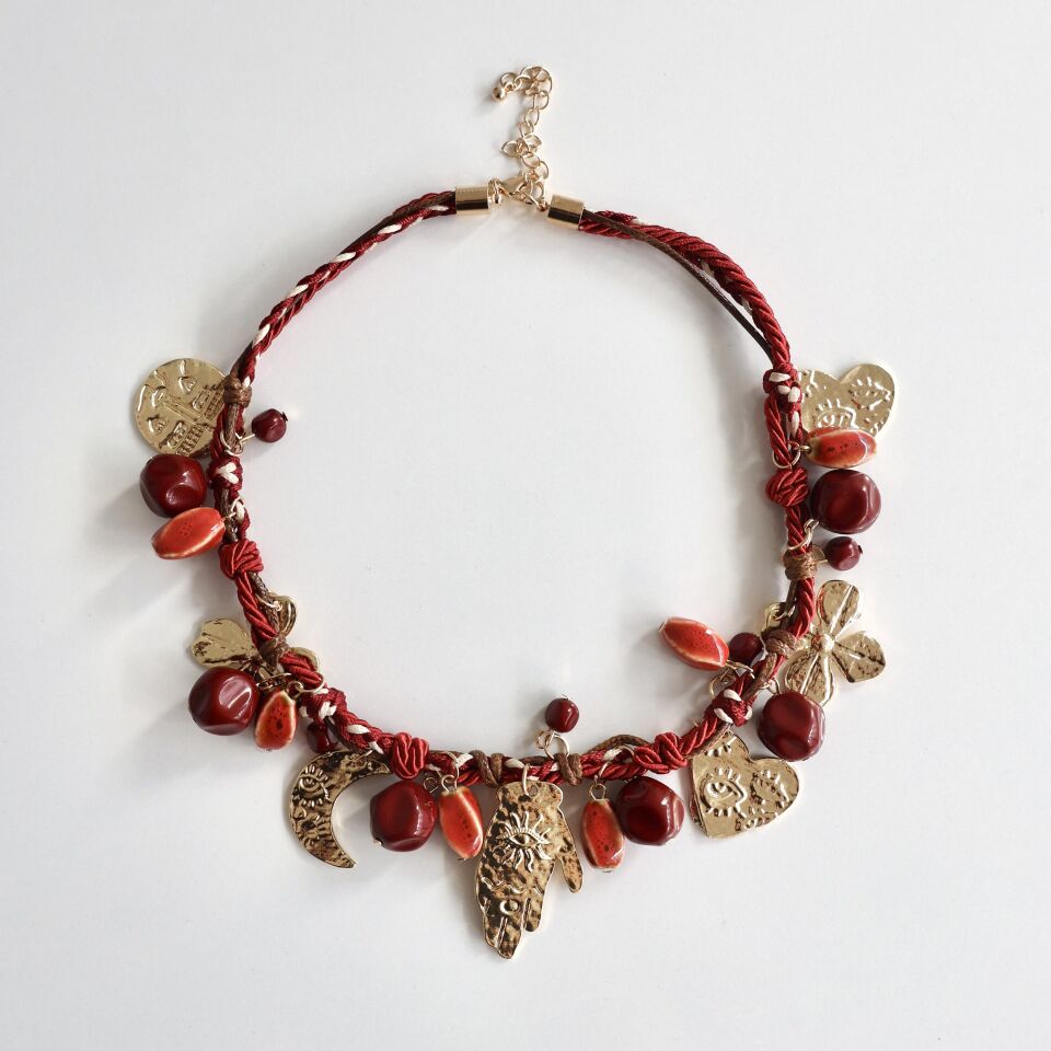 Zara Model Desenli Halat Kolye