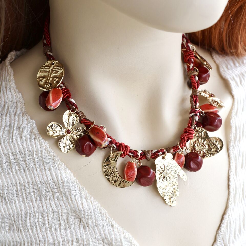 Zara Model Desenli Halat Kolye