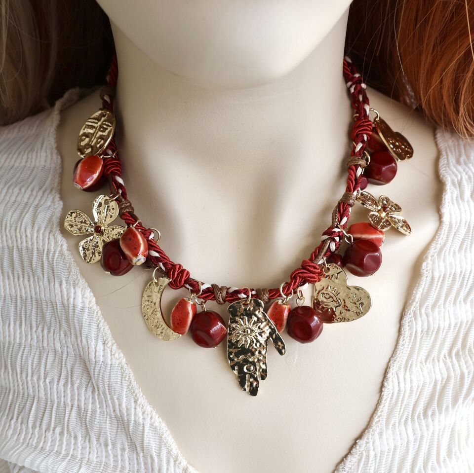 Zara Model Desenli Halat Kolye