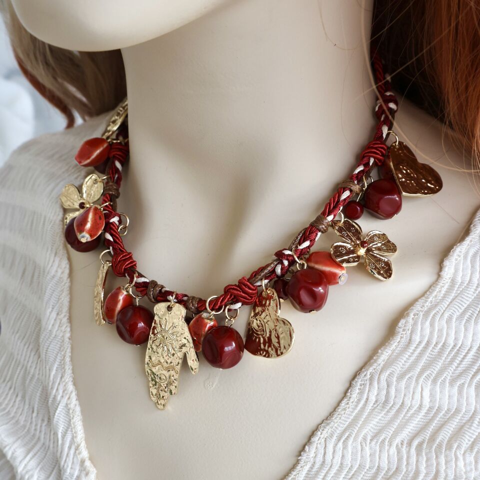 Zara Model Desenli Halat Kolye