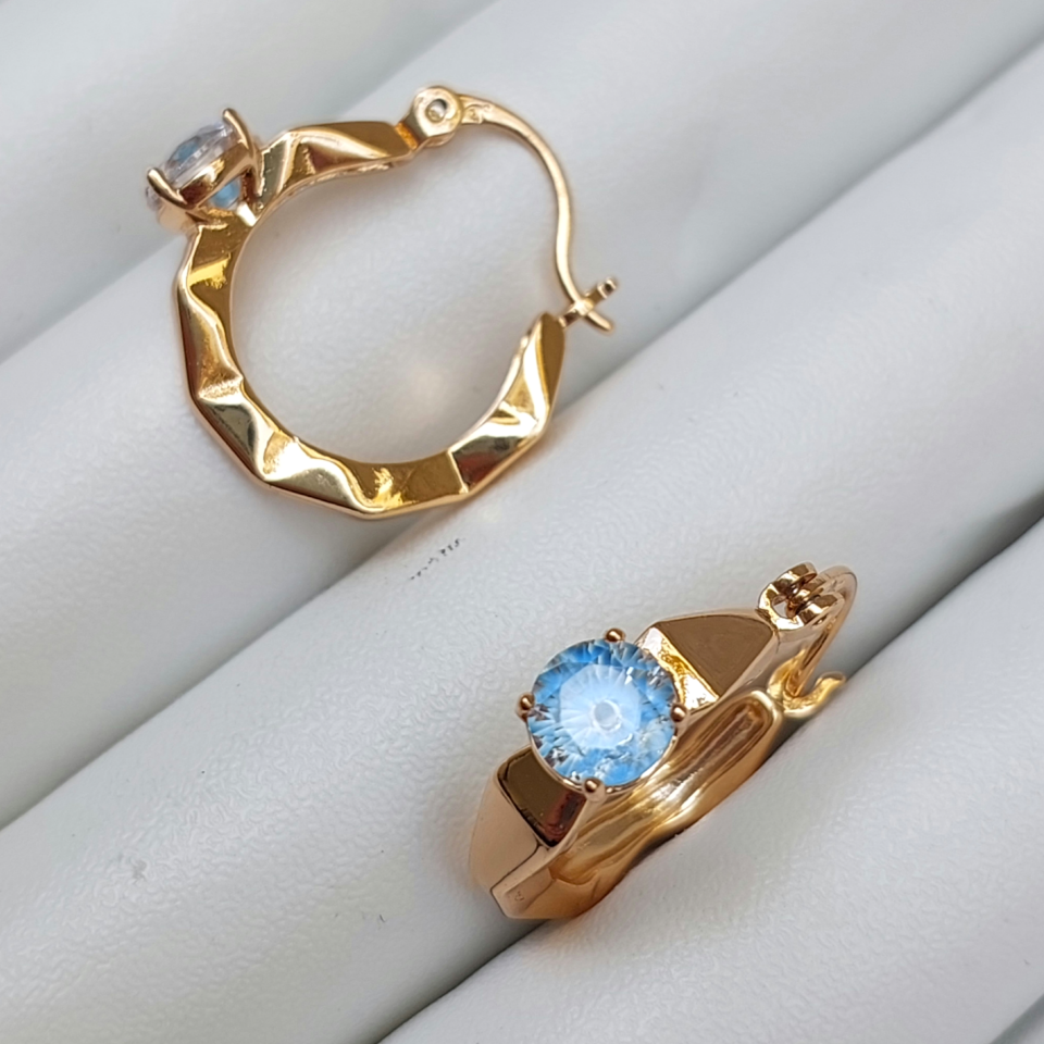 Xuping Mavi Taş Küpe