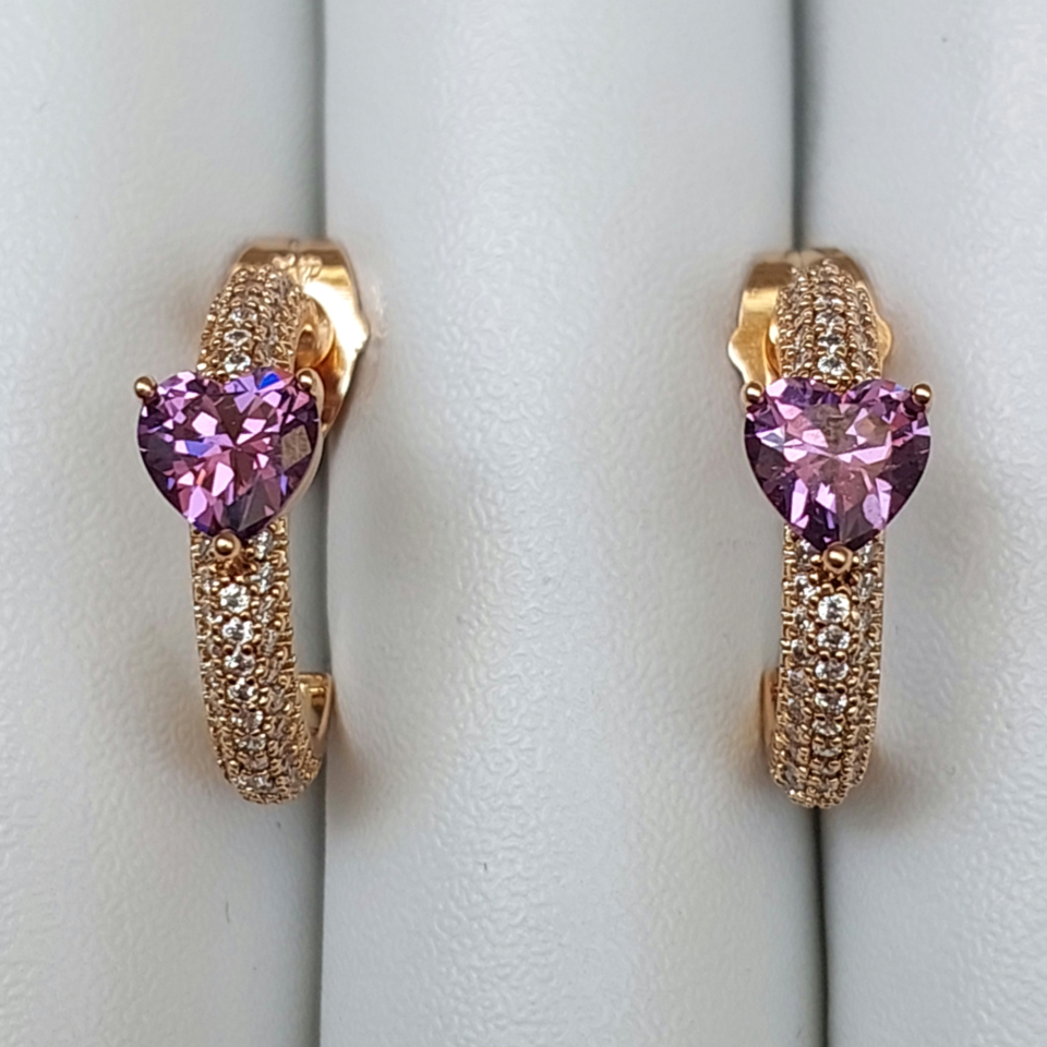 Xuping Zirkon Mor Kalp Küpe