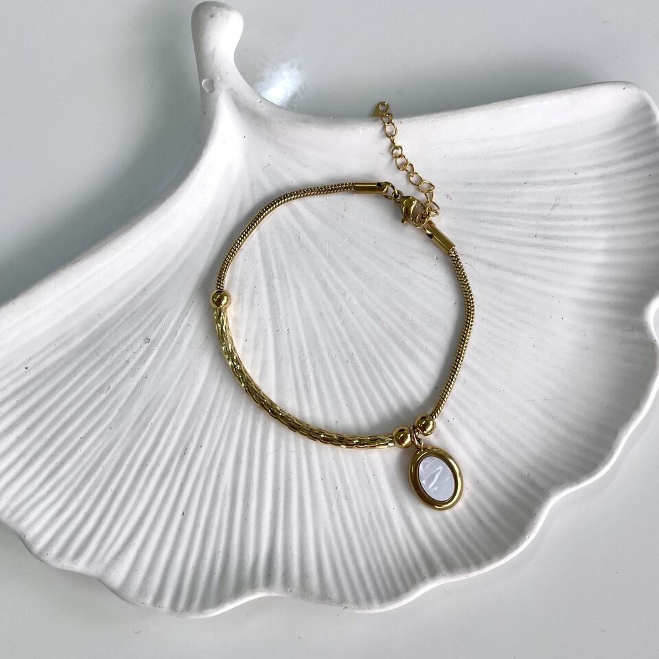 Çelik Sedef Taşı Bileklik