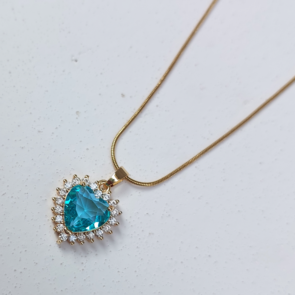 Çelik Zirkon Taş Kolye