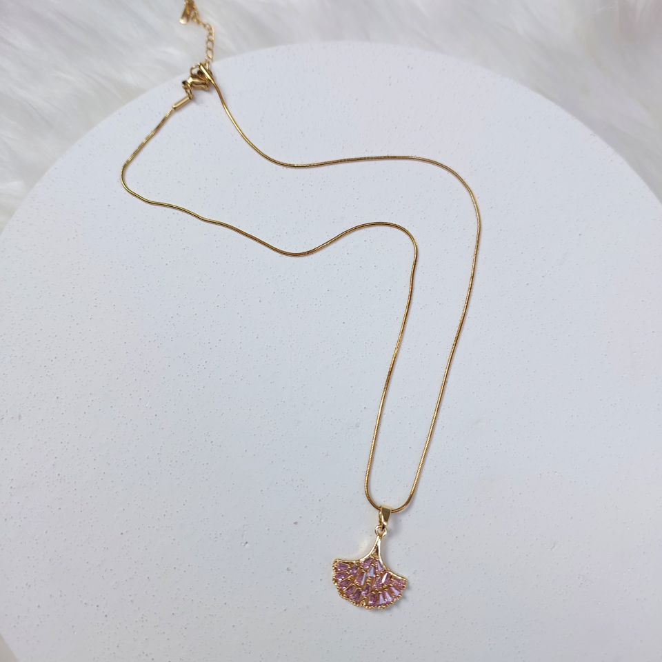 Çelik Zirkon Taş Kolye