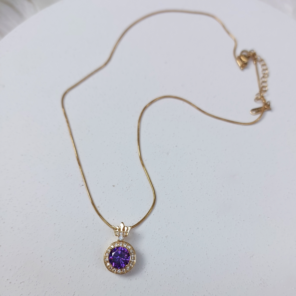 Çelik Zirkon Taş Kolye