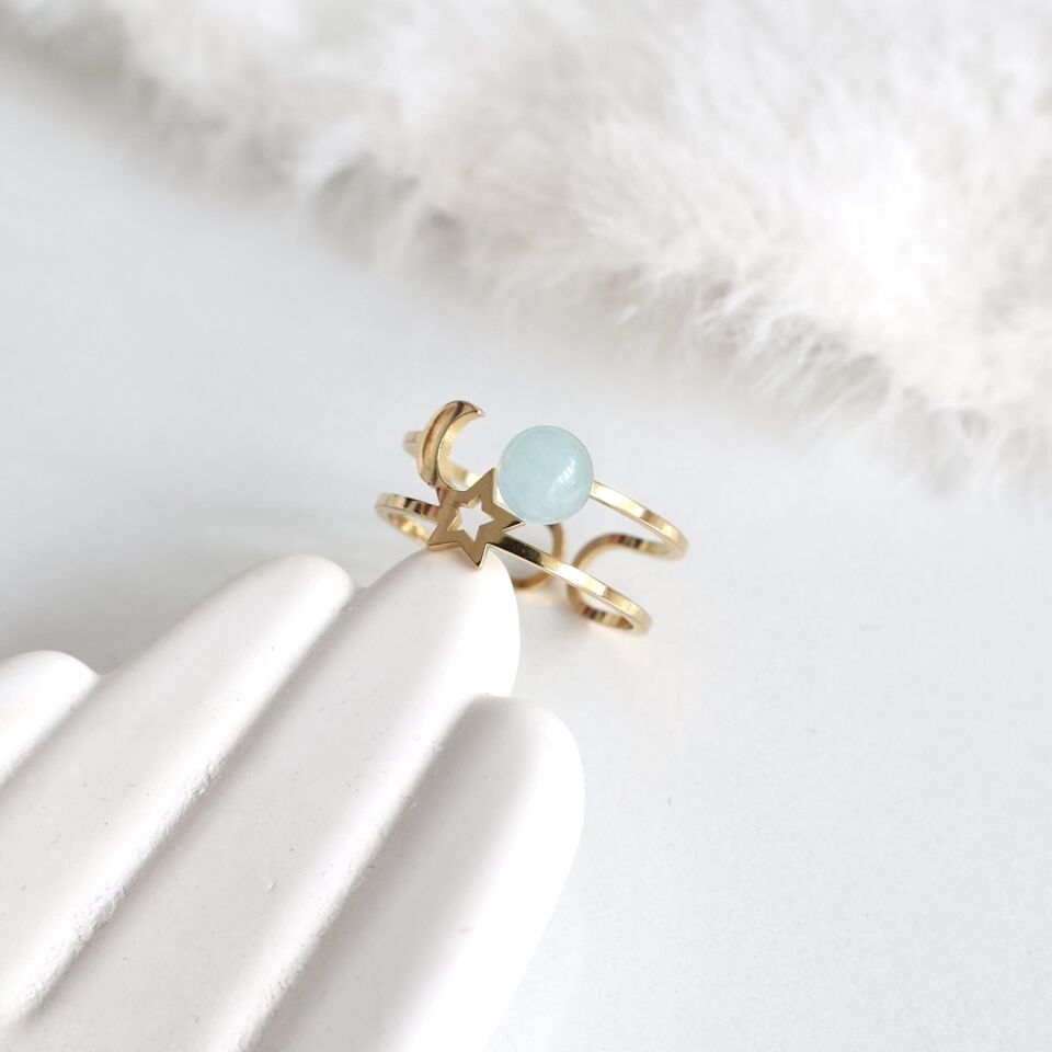 Çelik Ay Yıldız Yüzük