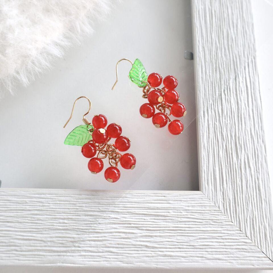 Kırmızı Üzüm Küpe