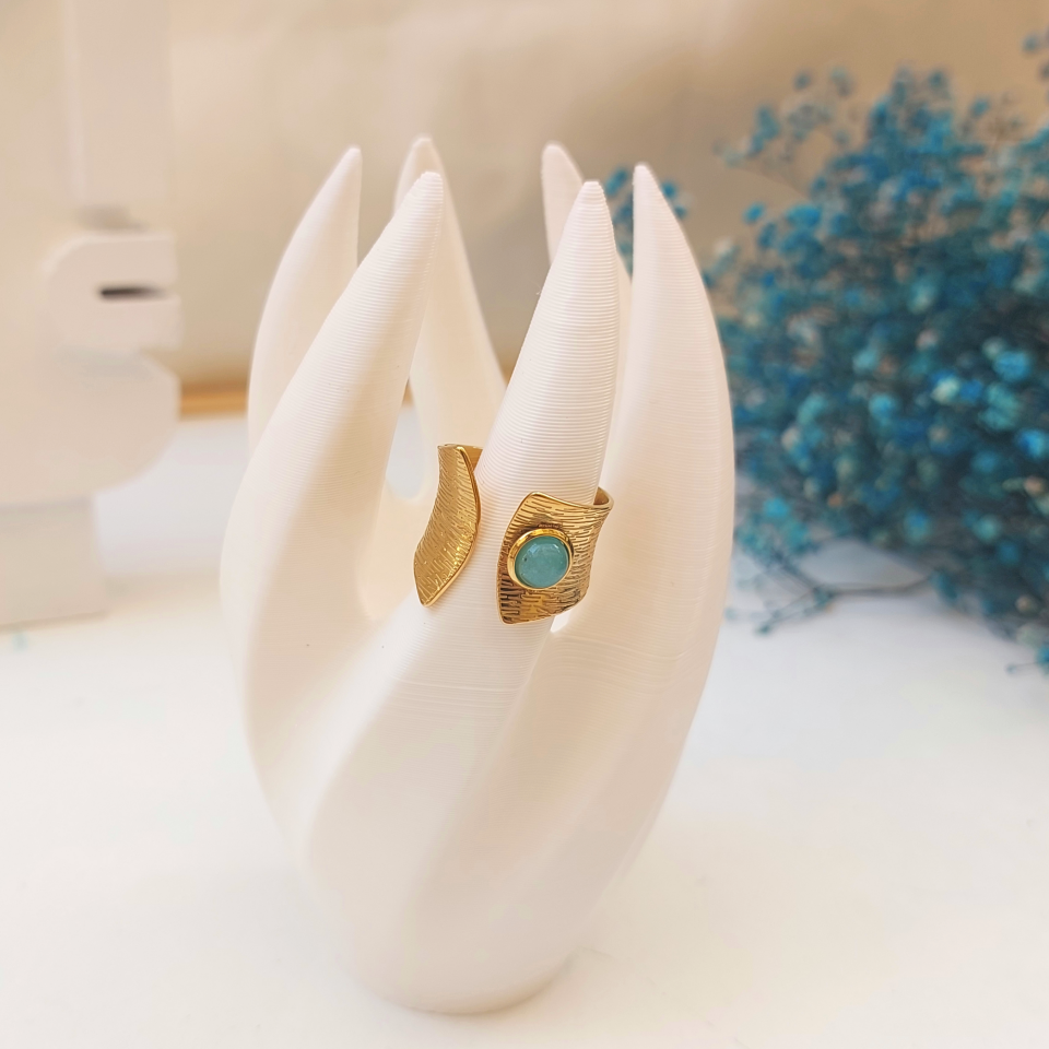 Çelik Taşlı Yüzük