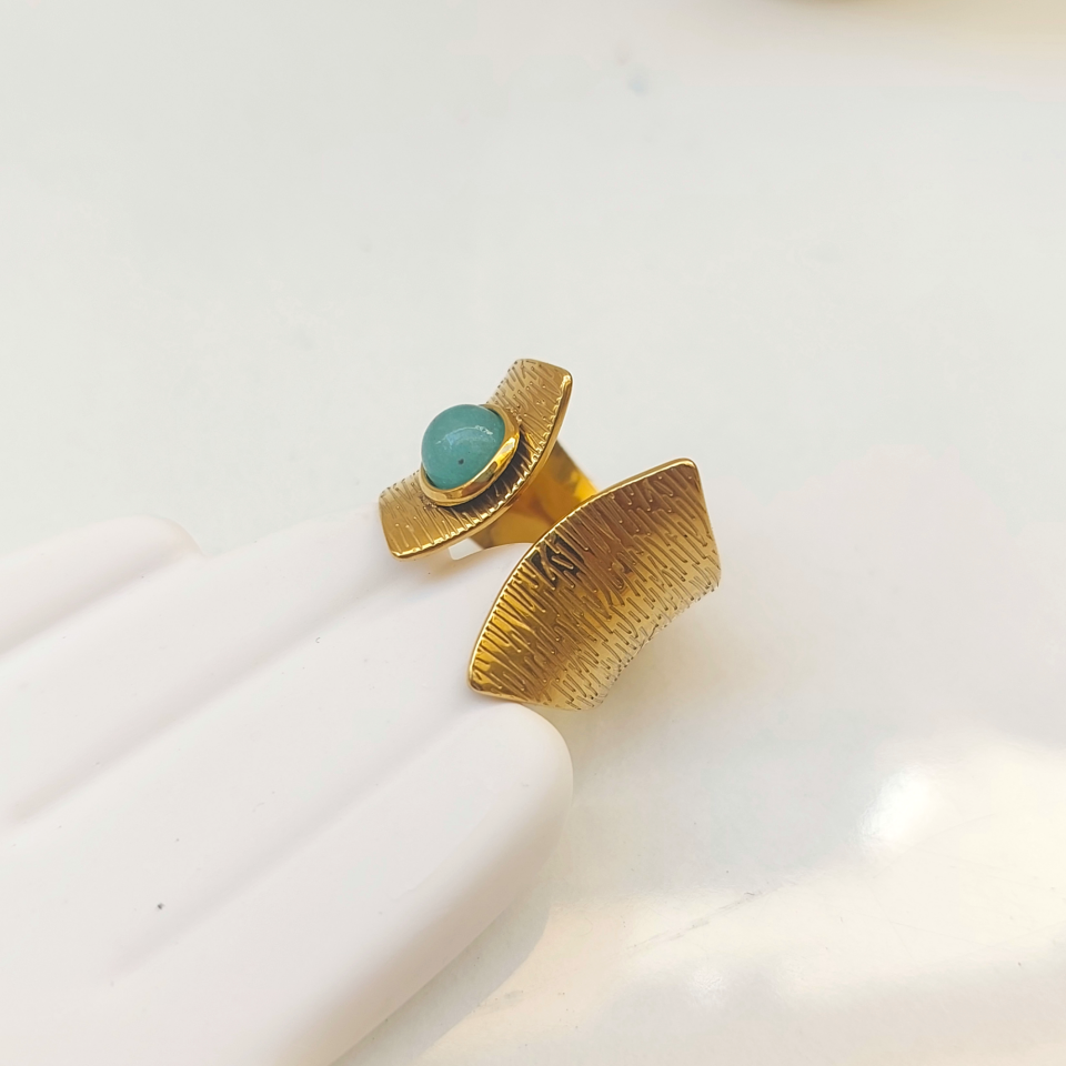 Çelik Taşlı Yüzük