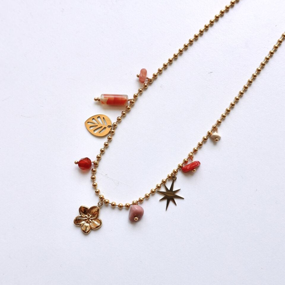 Çelik Deniz Temalı Charmlı Kolye