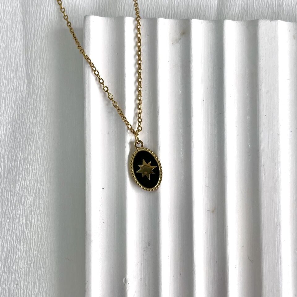Çelik Kutup Yıldızı Kolye