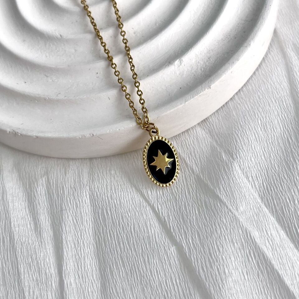 Çelik Kutup Yıldızı Kolye