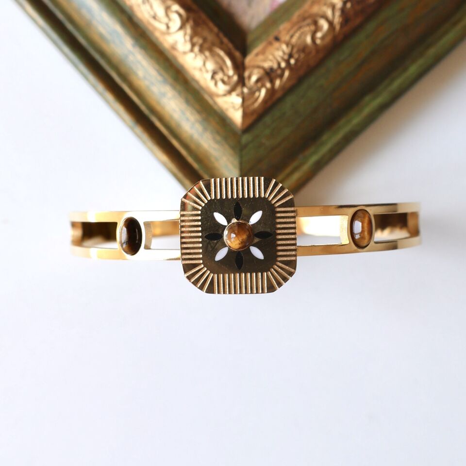 Çelik Kaplan Gözü Taşlı Kelepçe