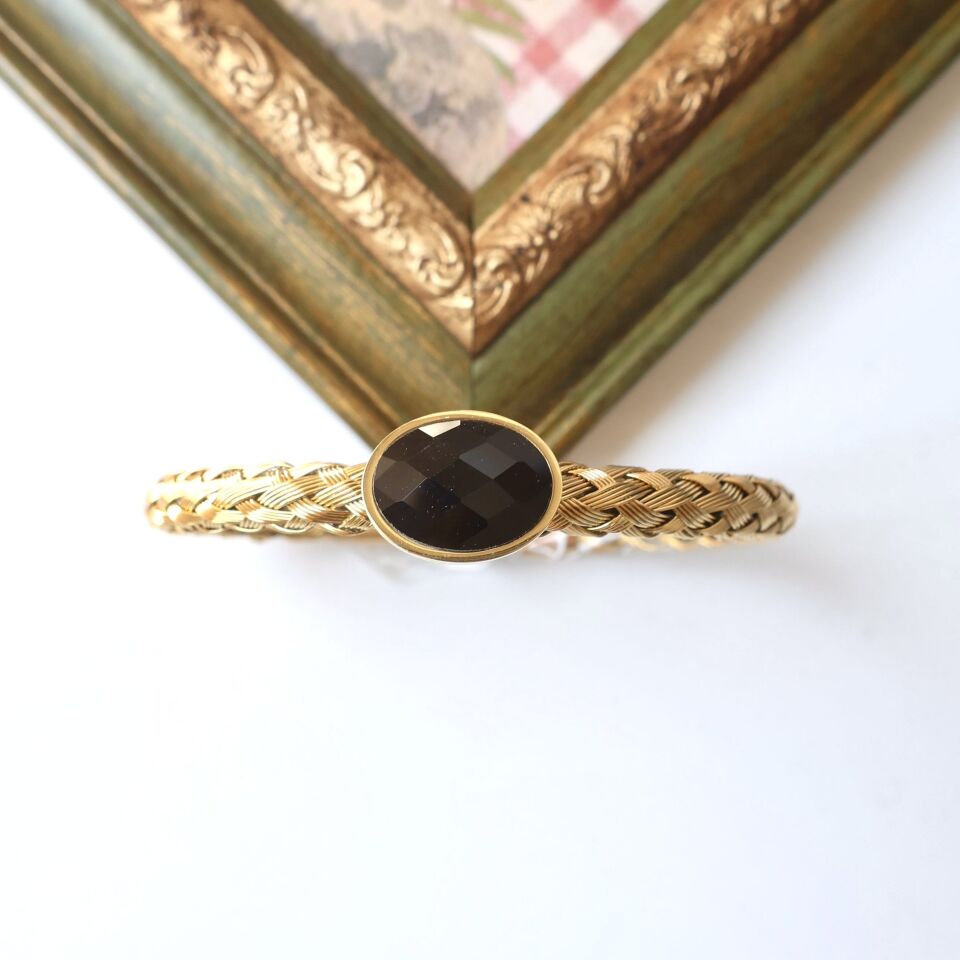 Çelik Siyah Taşlı Kelepçe