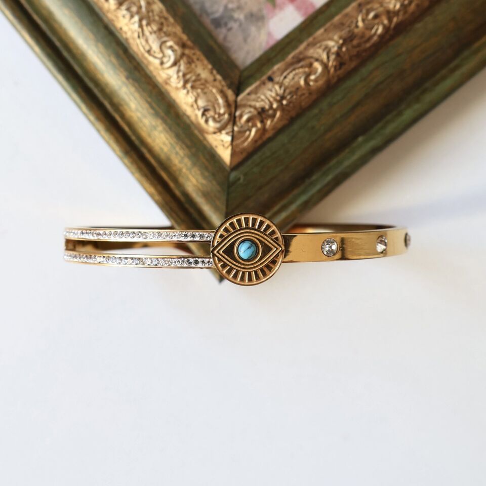 Çelik Turkuaz Taşı Kelepçe