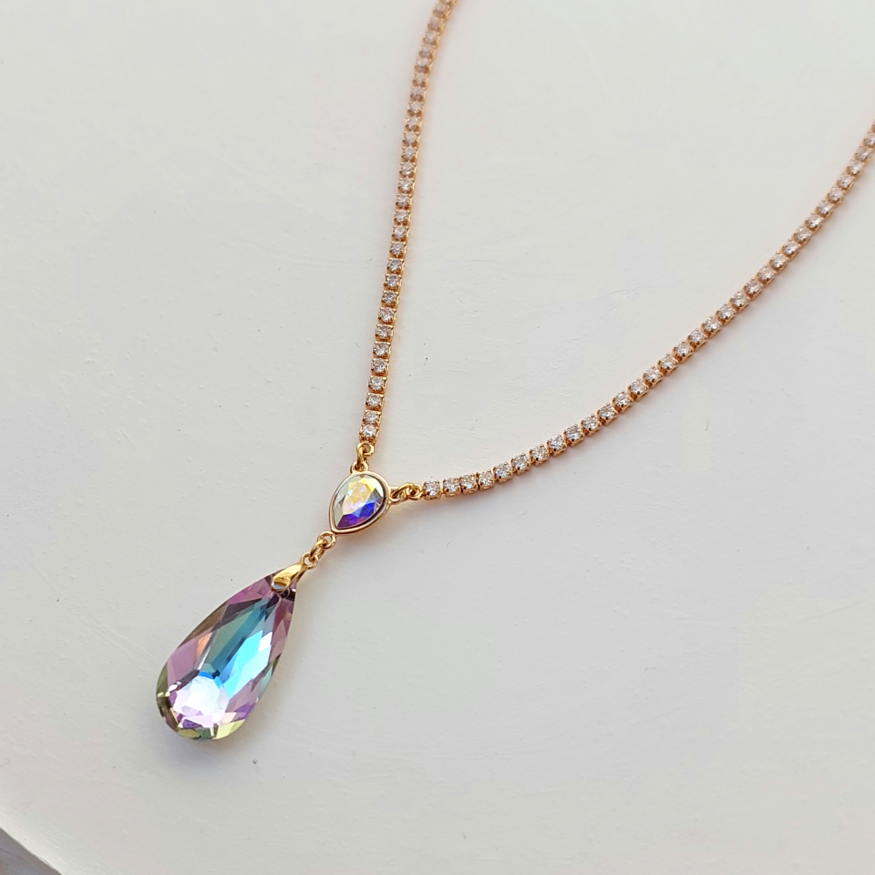 Xuping Kristal Taşlı Su Yolu Kolye