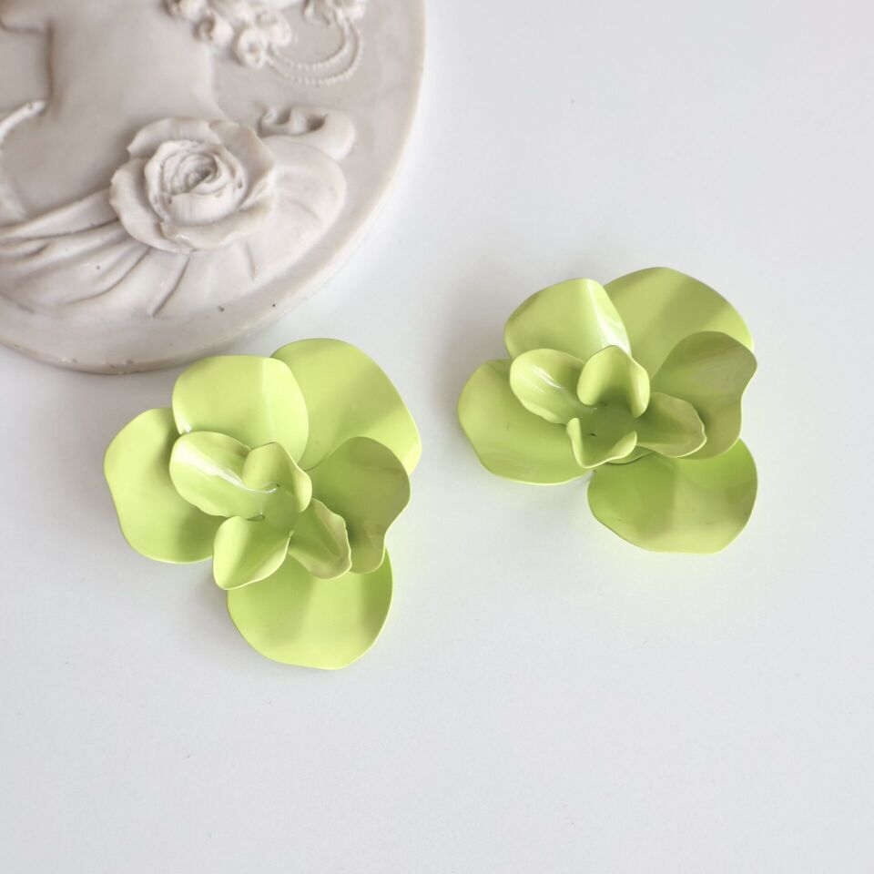 Yeşil Çiçek Küpe