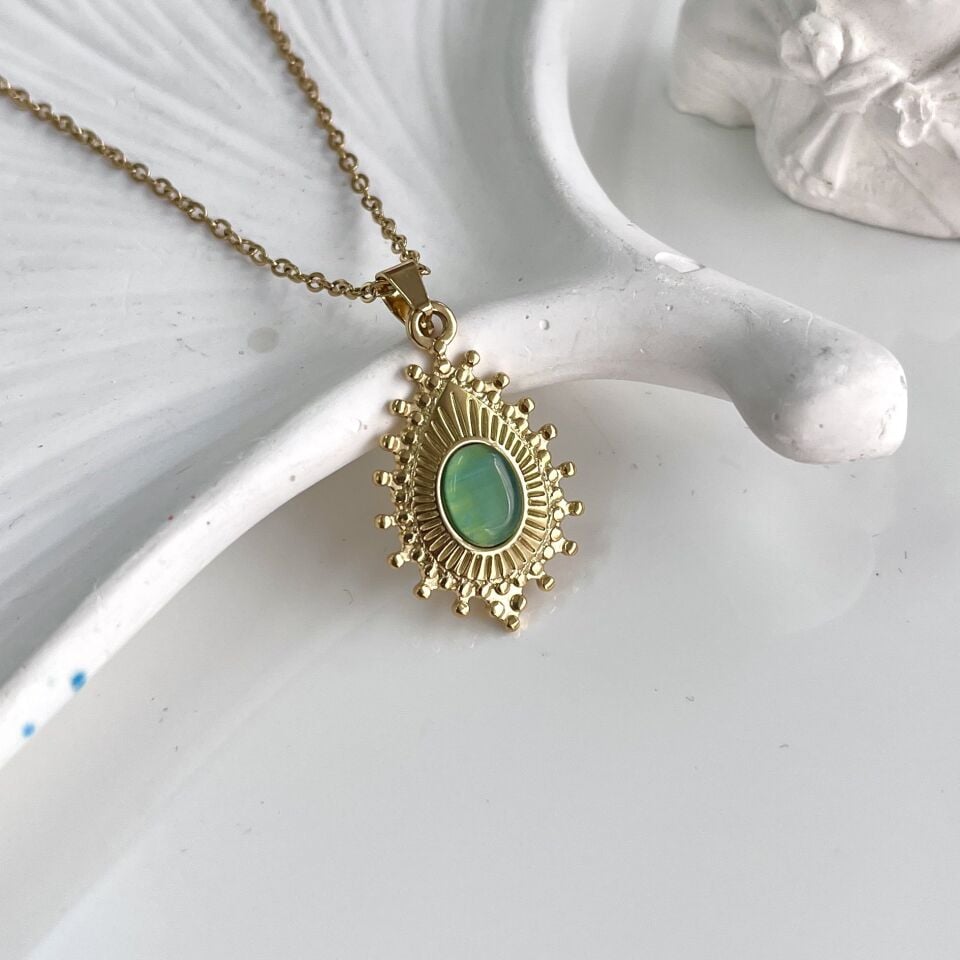 Çelik Kedi Gözü Kolye