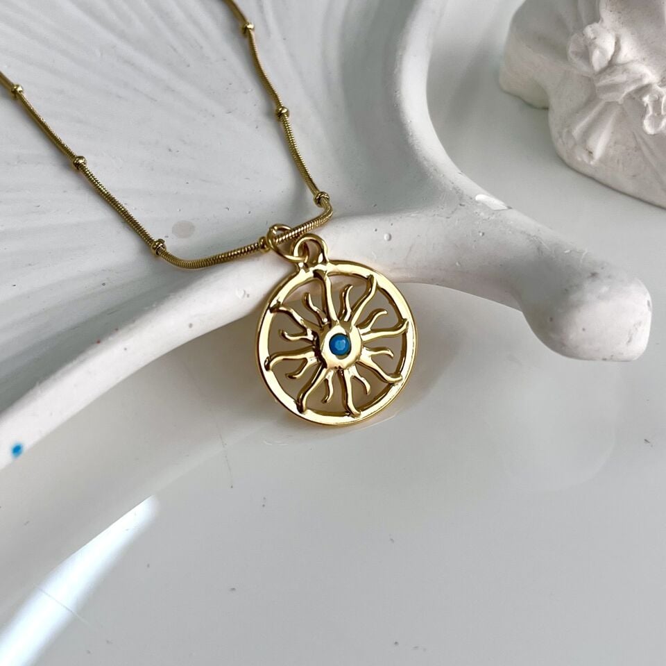 Çelik Taş Detaylı Kolye