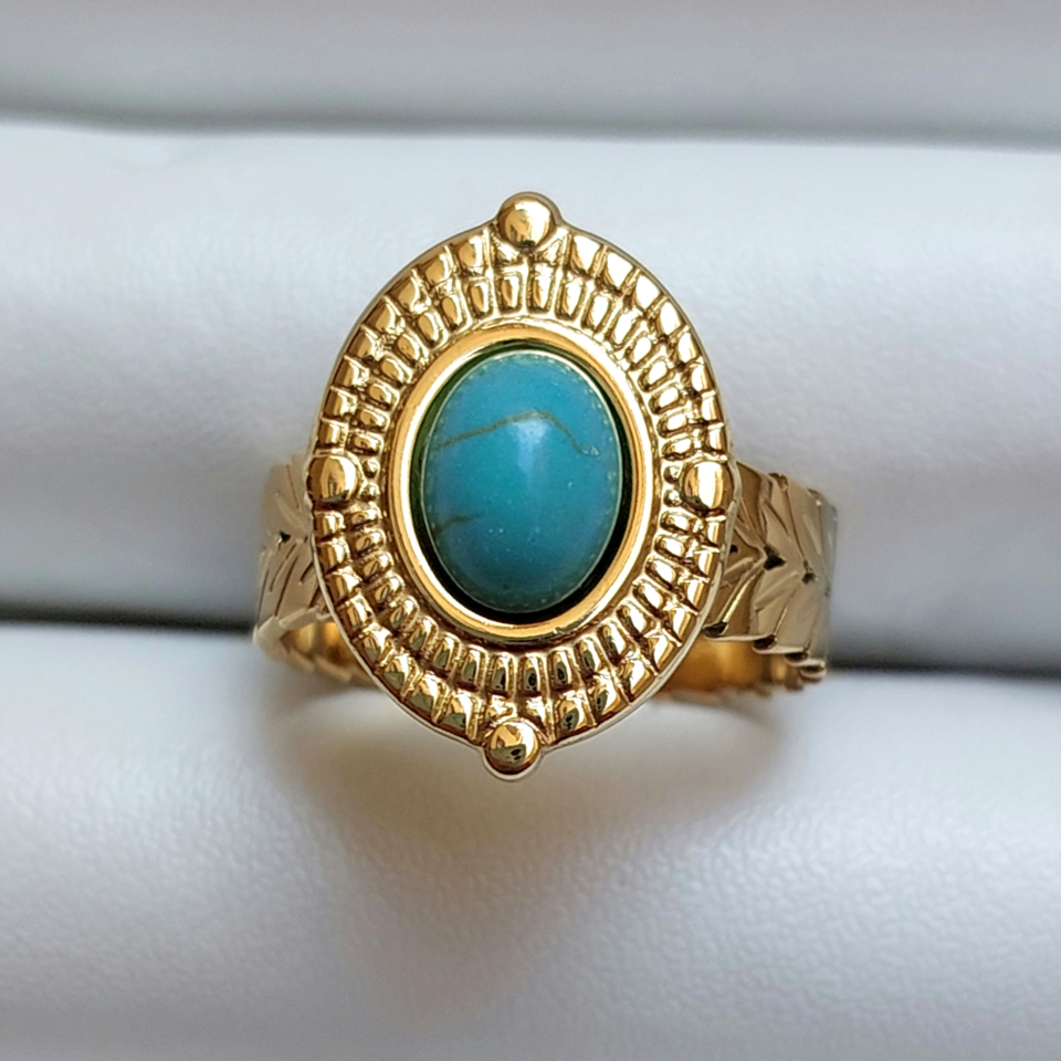 Çelik Turkuaz Taşı Yüzük