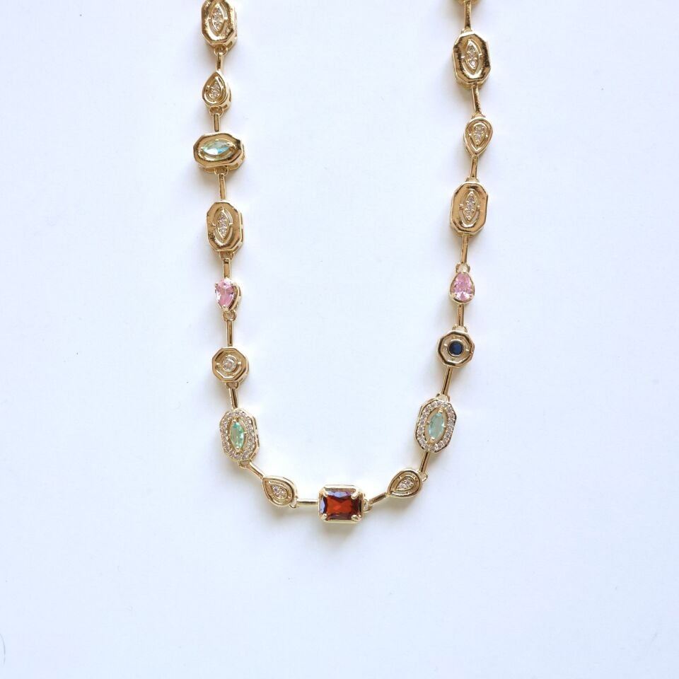 Renkli Taşlı VIP Kolye