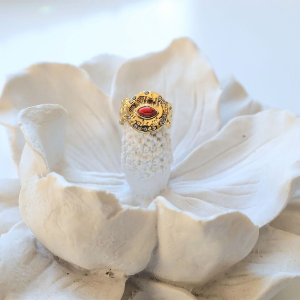 Çelik Kırmızı Yüzük