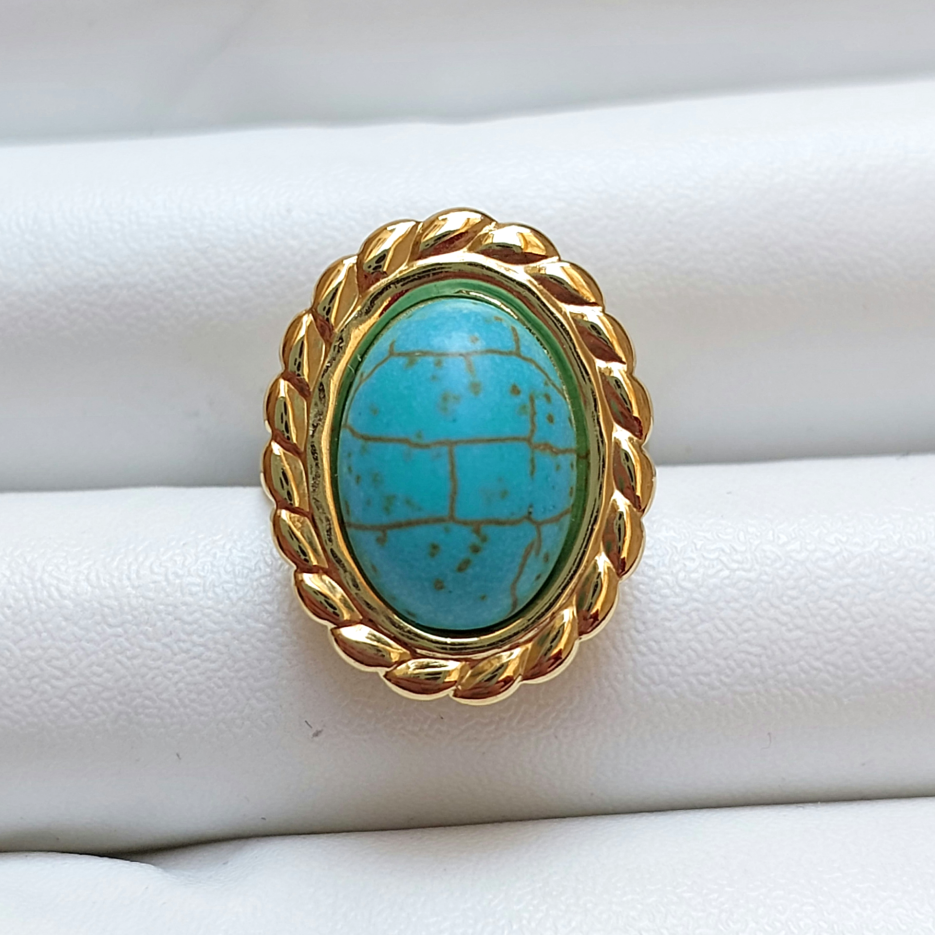 Çelik Turkuaz Taşı Yüzük