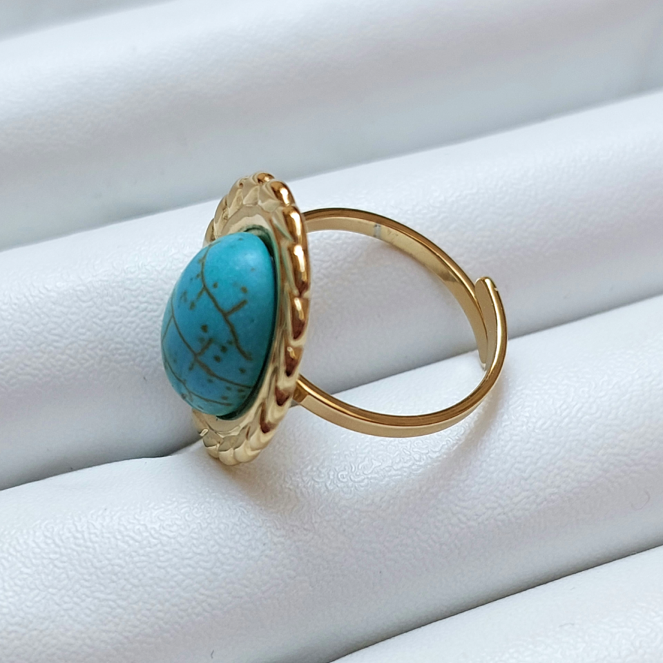 Çelik Turkuaz Taşı Yüzük