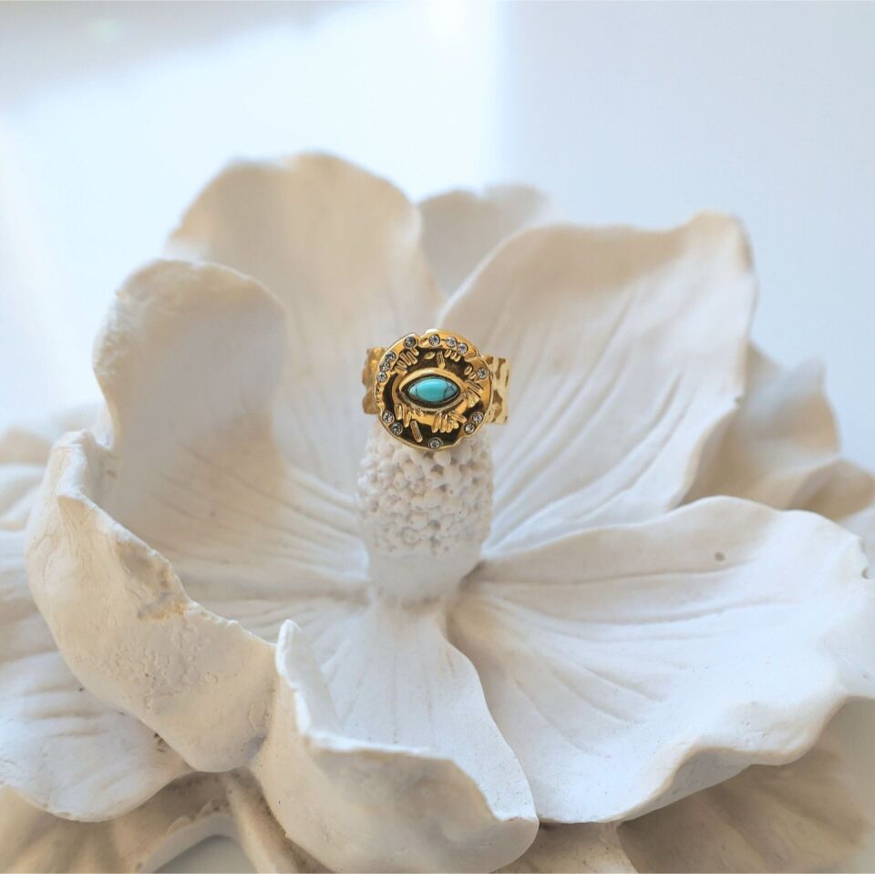 Çelik Turkuaz Yüzük