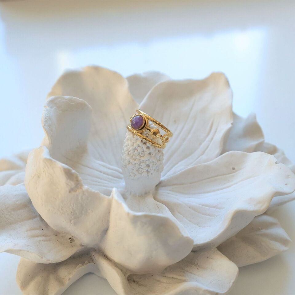 Çelik Ametist Yüzük