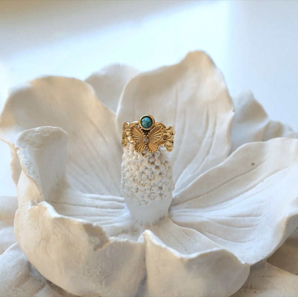 Çelik Turkuaz Yüzük