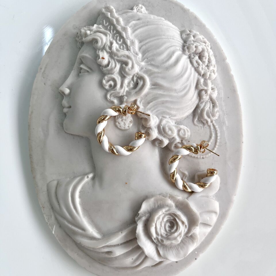 Özel Seri Mineli Burgu Halka Küpe