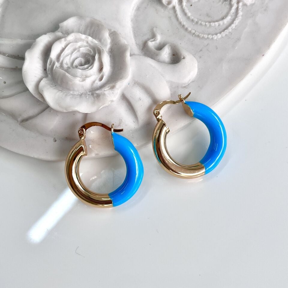 Özel Seri Mineli Halka Küpe