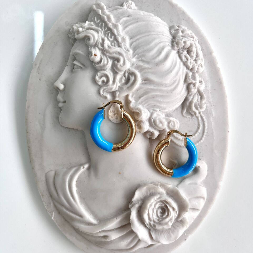 Özel Seri Mineli Halka Küpe