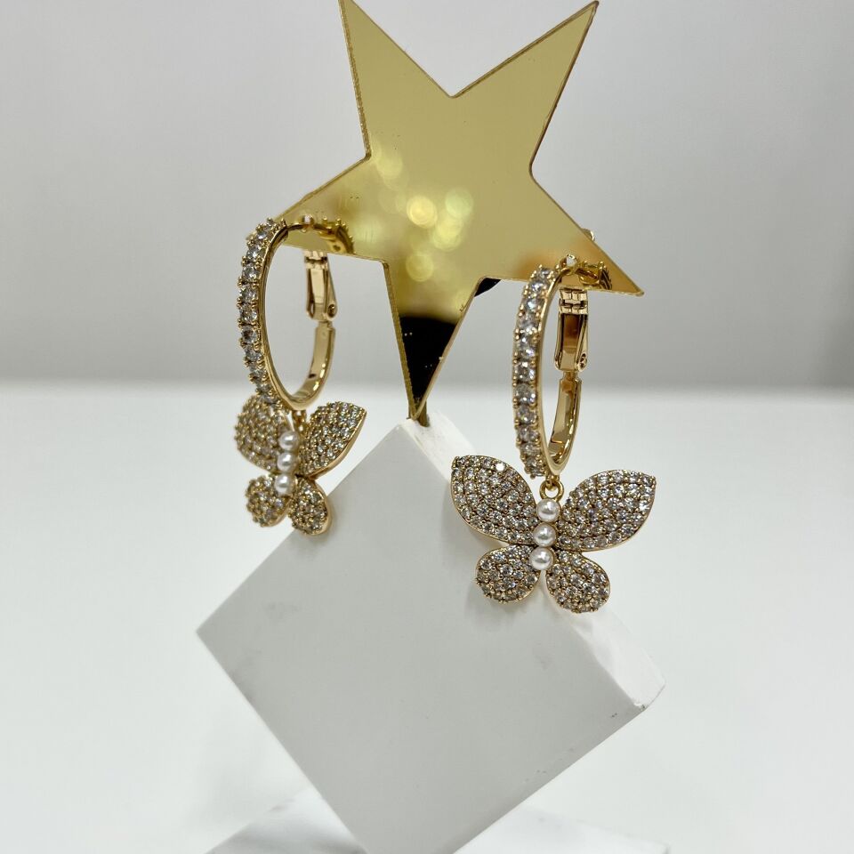 Xuping Zirkon Taş Kelebek Küpe