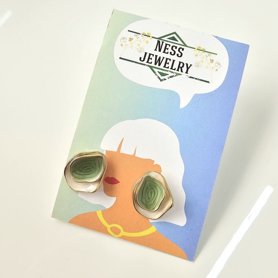 İthal Yakamoz Küpe Yeşil