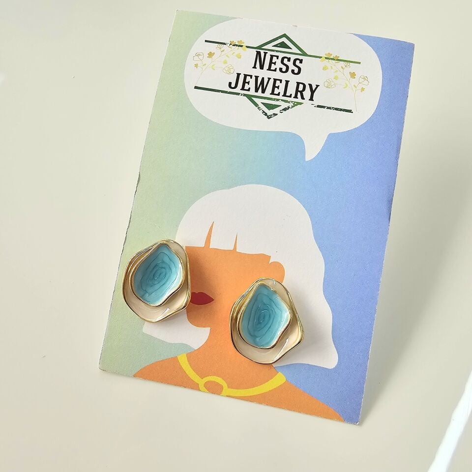 İthal Yakamoz Küpe Mavi