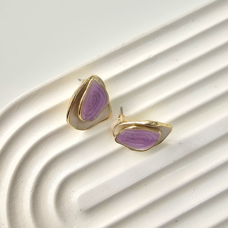 İthal Yakamoz Küpe Lila