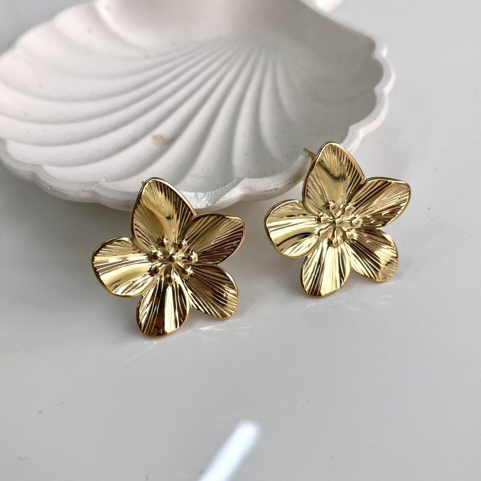 Çelik Çiçek Küpe