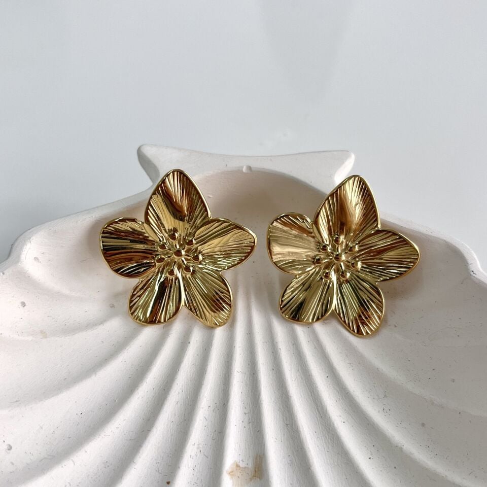 Çelik Çiçek Küpe